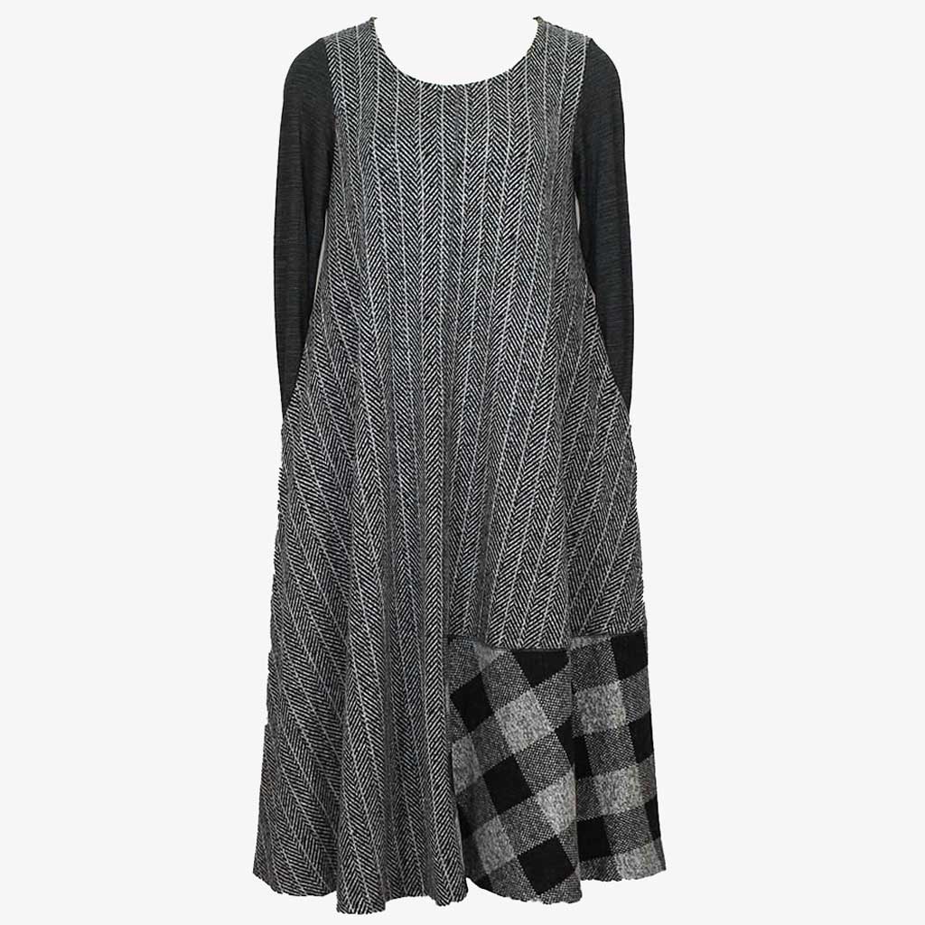 Alembika Line Stripe Gray Dress