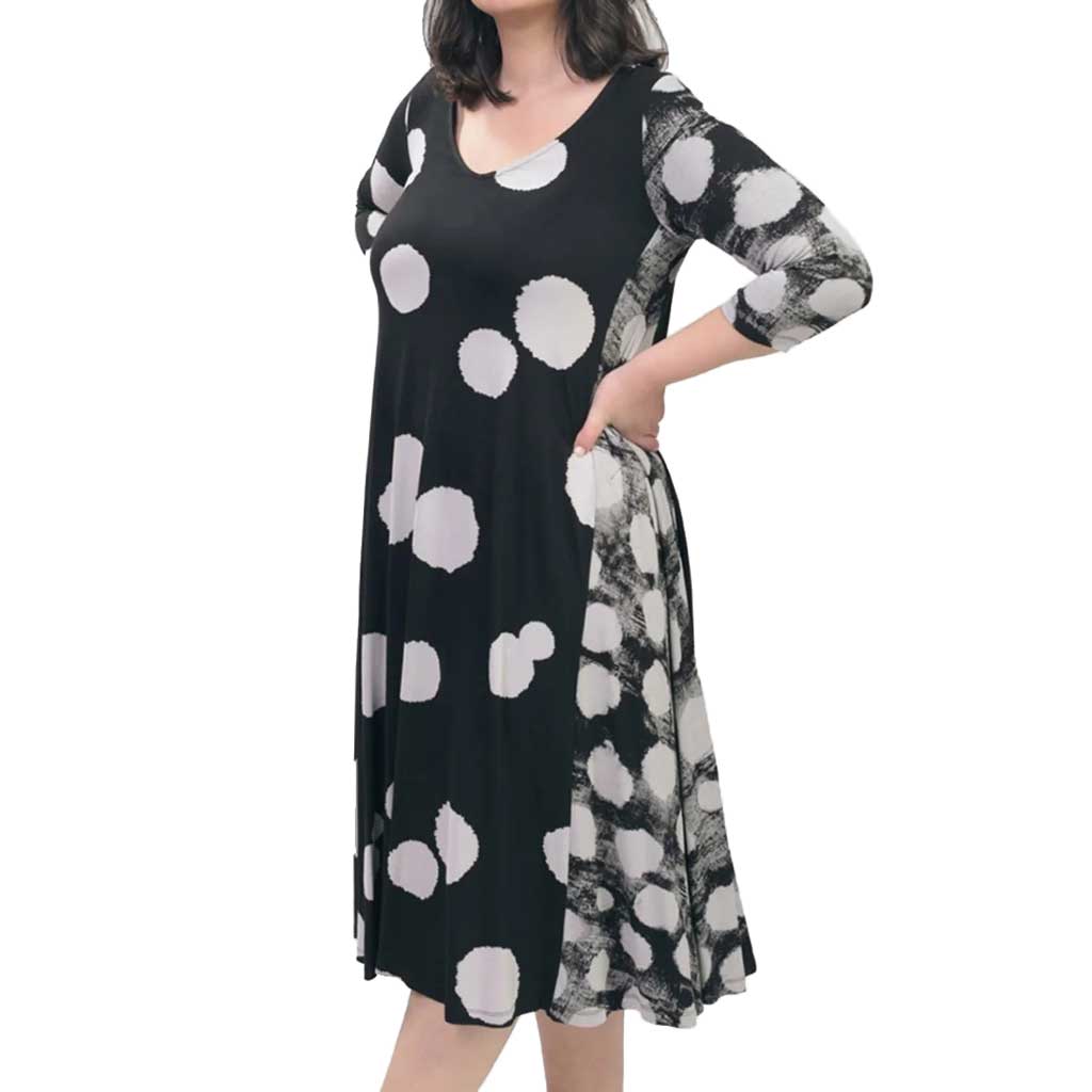 Alembika Spot Swing Black Dress