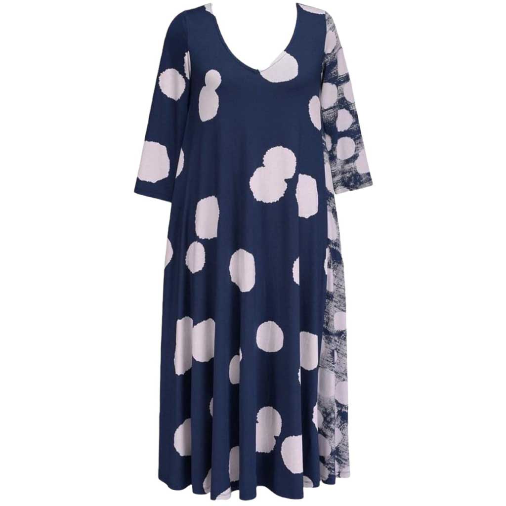 Alembika Spot Swing Navy Dress