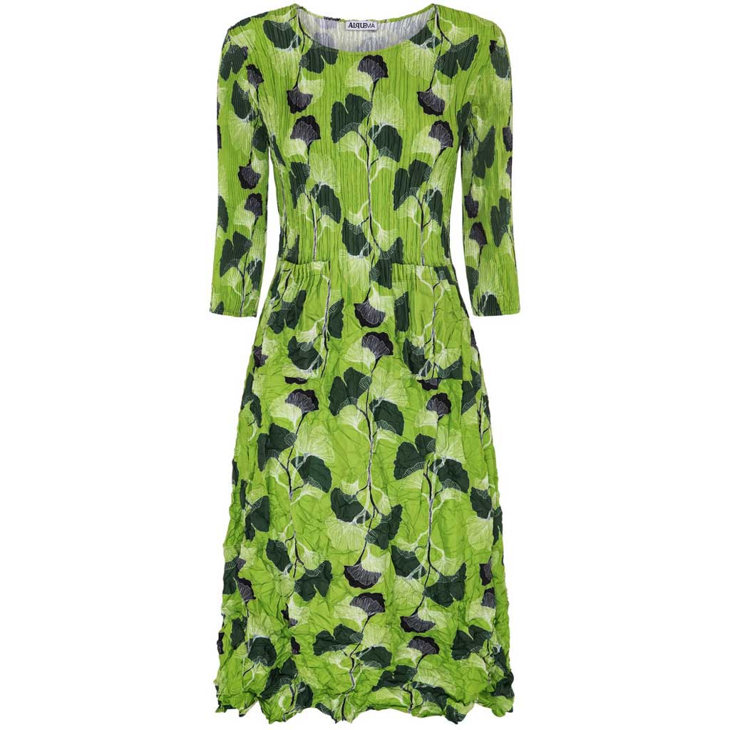 Alquema Lime Smashed Pocket Dress