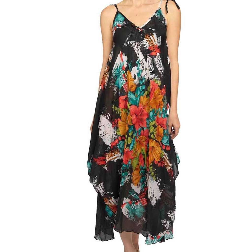 BK Moda Black Flower Garden Dress