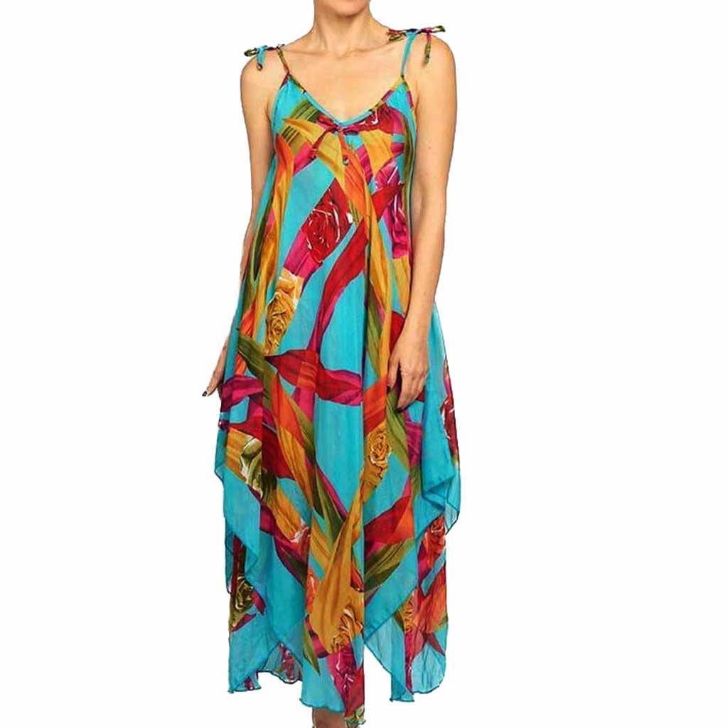 BK Moda Geometric Print Turquoise Dress