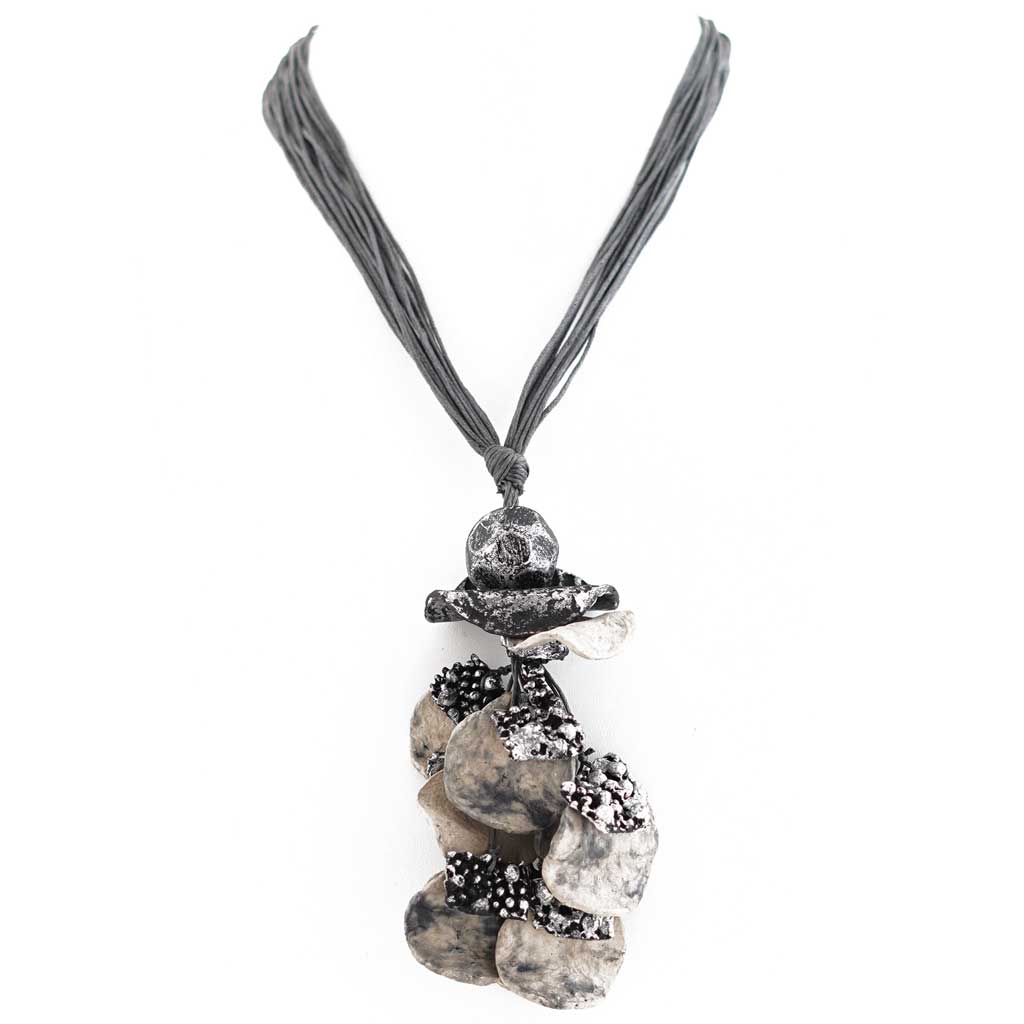 Lior Paris Gray & Silver Paper Mache Necklace