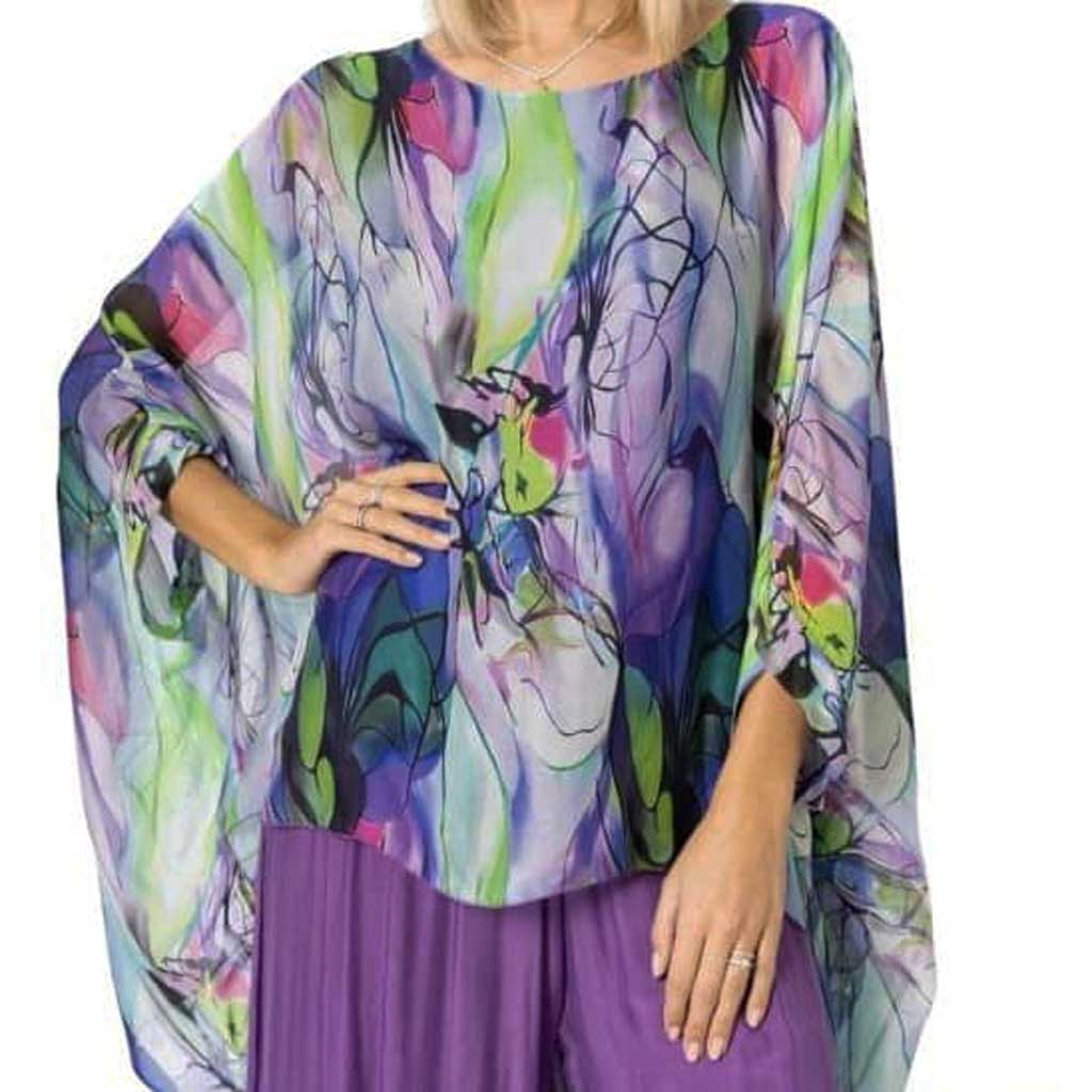 Made in Italy Purple Dream Silk Top