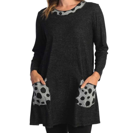 J&J Collection Black Dot Tunic