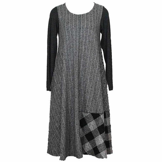 Alembika Line Stripe Gray Dress