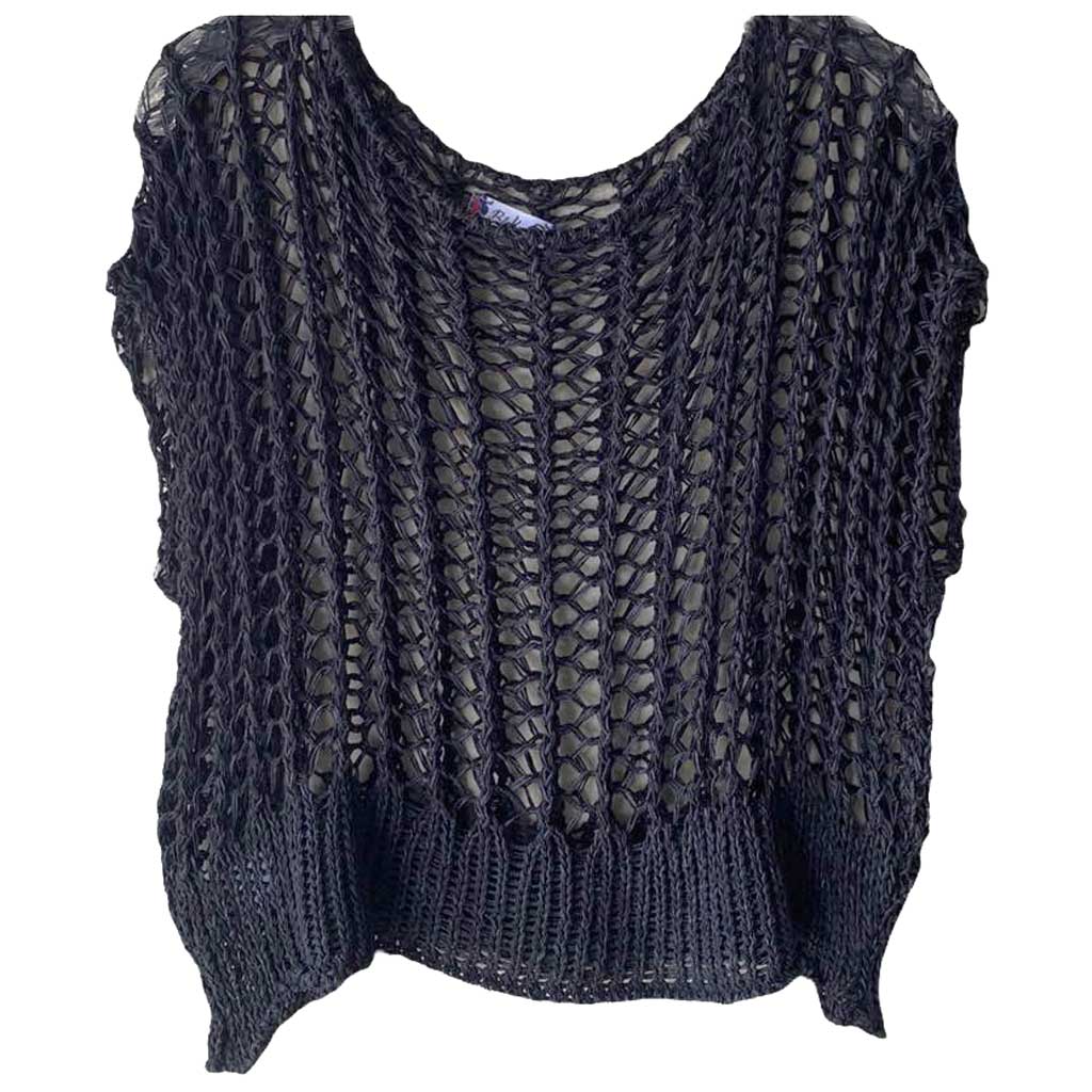 BK Moda Crochet Black Top
