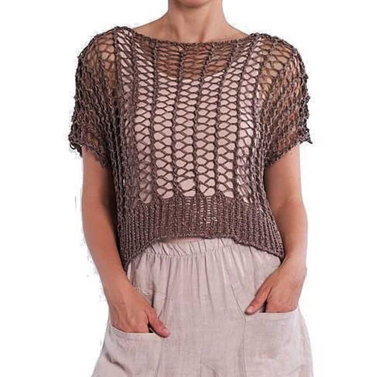 BK Moda Crochet Short Sleeve Top