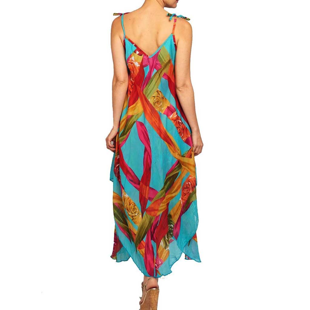BK Moda Geometric Print Turquoise Dress