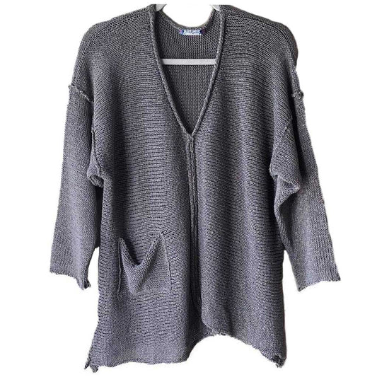 BK Moda V-Neck Sweater Gray