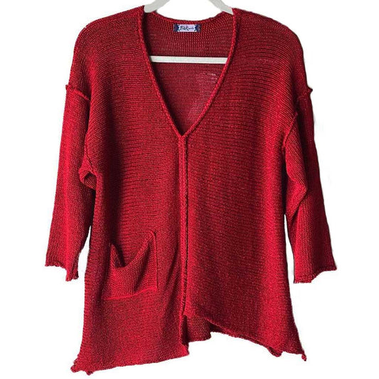 BK Moda V-Neck Sweater Red