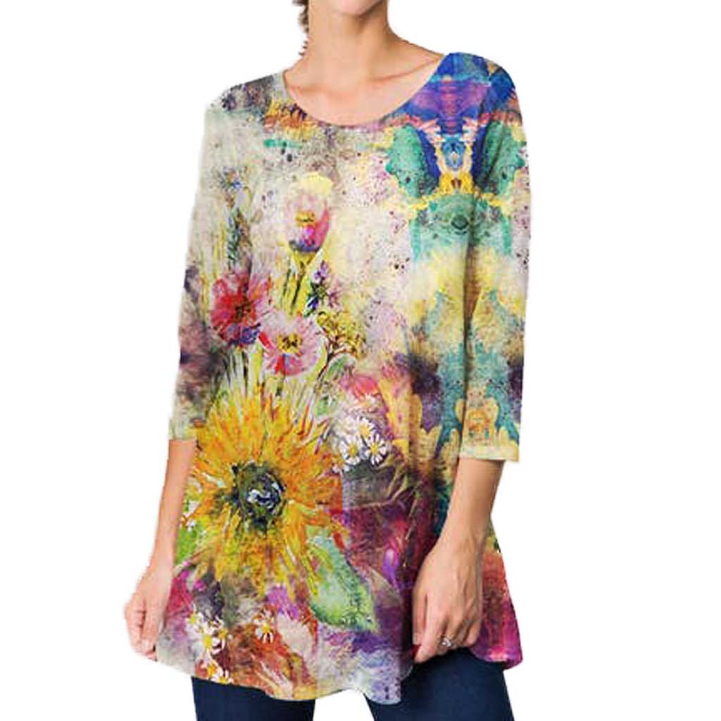 ET'Lois Scattered Flowers Tunic