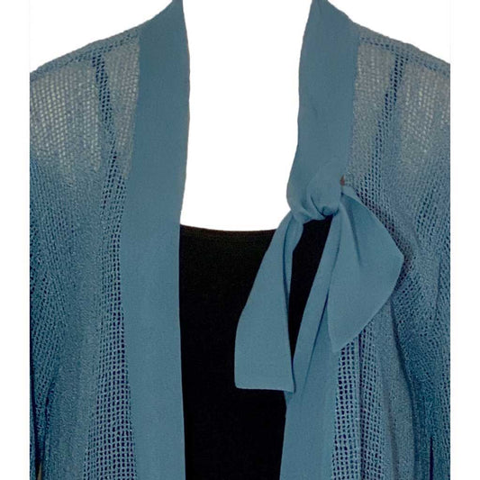 Kavita Mesh Boucle Blue Vest Jacket