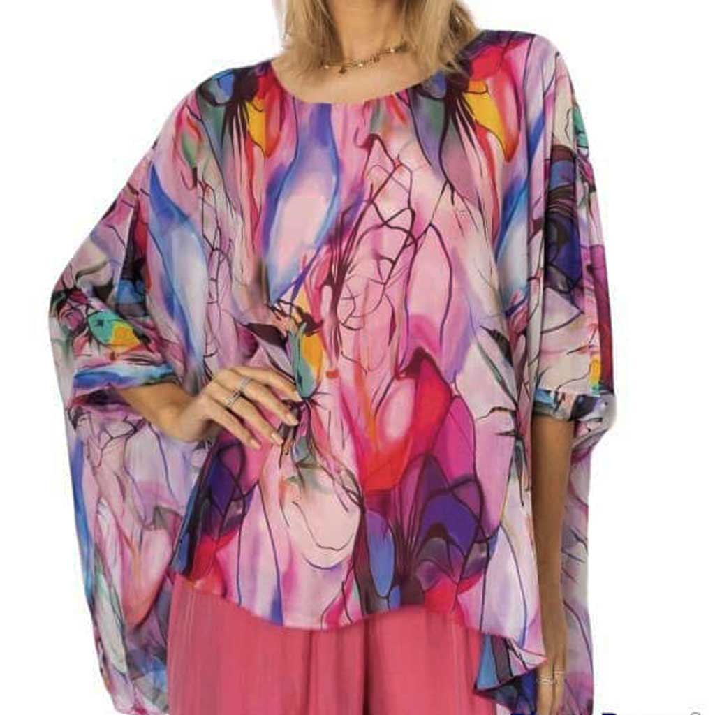 Made in Italy Pink Dream Silk Top