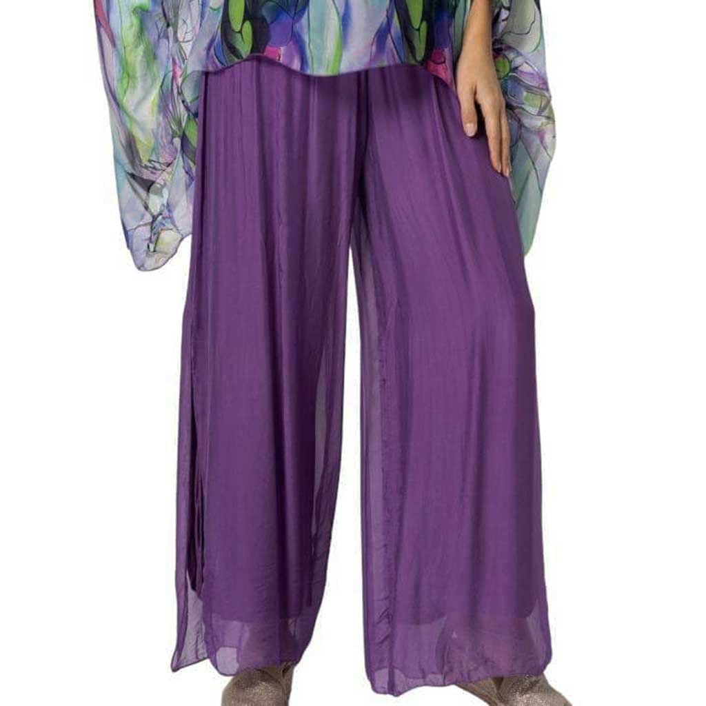 Made in Italy Purple Slit Pants