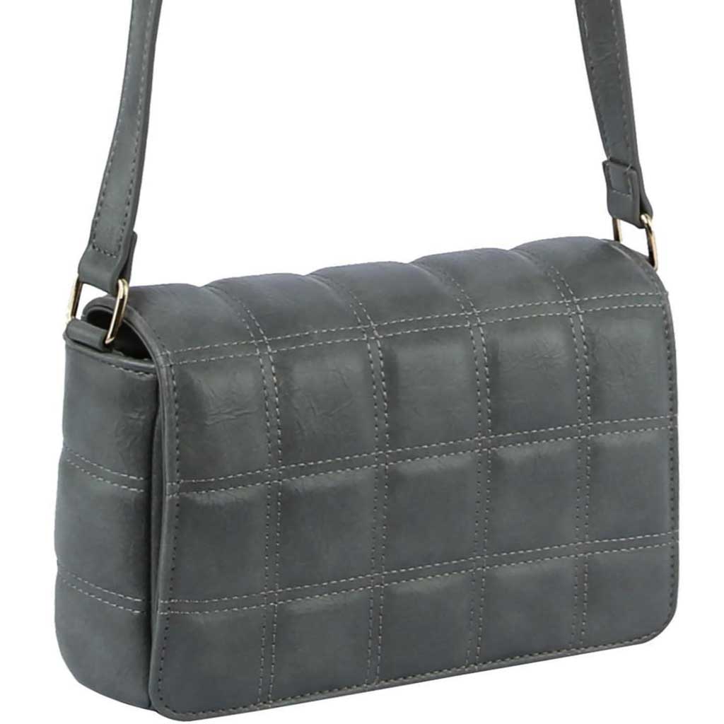 Quilted Crossbody Bag Gray
