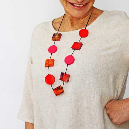 Sylka Red & Pink Chloe Necklace