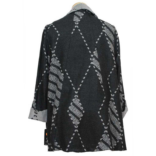 Yushi Soft Black Gray Jacket - Simply Bella