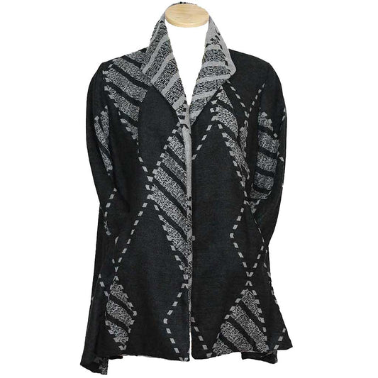 Yushi Soft Black Gray Jacket - Simply Bella